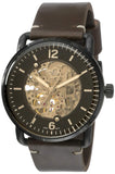 Fossil Commuter Automatic Black Dial Brown Leather Strap Watch for Men - ME3158