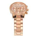 Michael Kors Ritz Chronograph Rose Gold Dial Rose Gold Steel Strap Watch For Women - MK7302