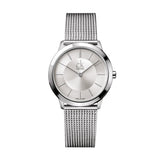 Calvin Klein Minimal White Dial Silver Mesh Bracelet Watch for Men - K3M22126