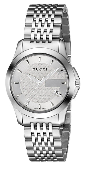 Gucci G Timeless Silver Dial Silver Steel Strap Watch For Women - YA126501