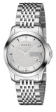 Gucci G Timeless Silver Dial Silver Steel Strap Watch For Women - YA126501