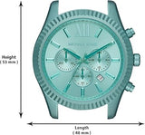 Michael Kors Lexington Chronograph Turquoise Dial Turquoise Steel Strap Watch For Men - MK8793