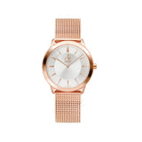 Calvin Klein Minimal White Dial Rose Gold Mesh Bracelet Watch for Women - K3M22626