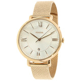 Fossil Jacqueline Mother of Pearl White Dial Gold Mesh Strap Watch for Women - ES4352