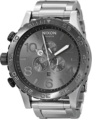 Nixon 51-30 Chrono Grey Dial Silver Steel Strap Watch for Men - A083-1762