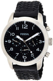 Fossil Pilot 54 Chronograph Black Dial Black Leather Strap Watch for Men - FS5181