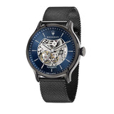 Maserati Epoca Automatic Skeleton Blue Dial Mesh Bracelet Watch For Men - R8823118002