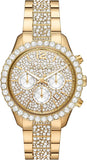 Michael Kors Layton Chronograph Gold Dial Gold Steel Strap Watch For Women - MK6977