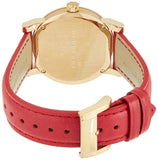 Burberry The City Gold Dial Red Leather Strap Watch for Women - BU9140