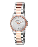 Gucci G Timeless Silver Dial Two Tone Steel Strap Watch For Women - YA126564