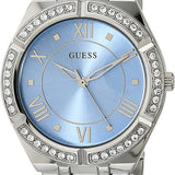 Guess Cosmo Diamonds Blue Dial Silver Steel Strap Watch for Women - GW0033L5