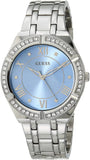 Guess Cosmo Diamonds Blue Dial Silver Steel Strap Watch for Women - GW0033L5