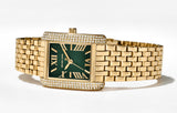 Michael Kors Emery Pave Analog Green Dial Gold Steel Strap Watch for Women - MK4742