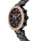 Michael Kors Parker Diamonds Black Dial Black Steel Strap Watch for Women - MK5885