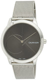 Calvin Klein Minimal Black Dial Silver Mesh Bracelet Watch for Men - K3M21123