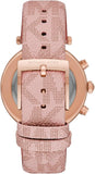 Michael Kors Parker Chronograph White Dial Pink Leather Strap Watch For Women - MK6935