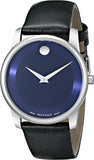 Movado Museum Classic Blue Dial Black Leather Strap Watch for Men - 606610