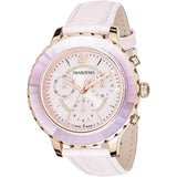 Swarovski Octea Lux Chrono Pink Dial Pink Leather Strap Watch for Women - 5452501