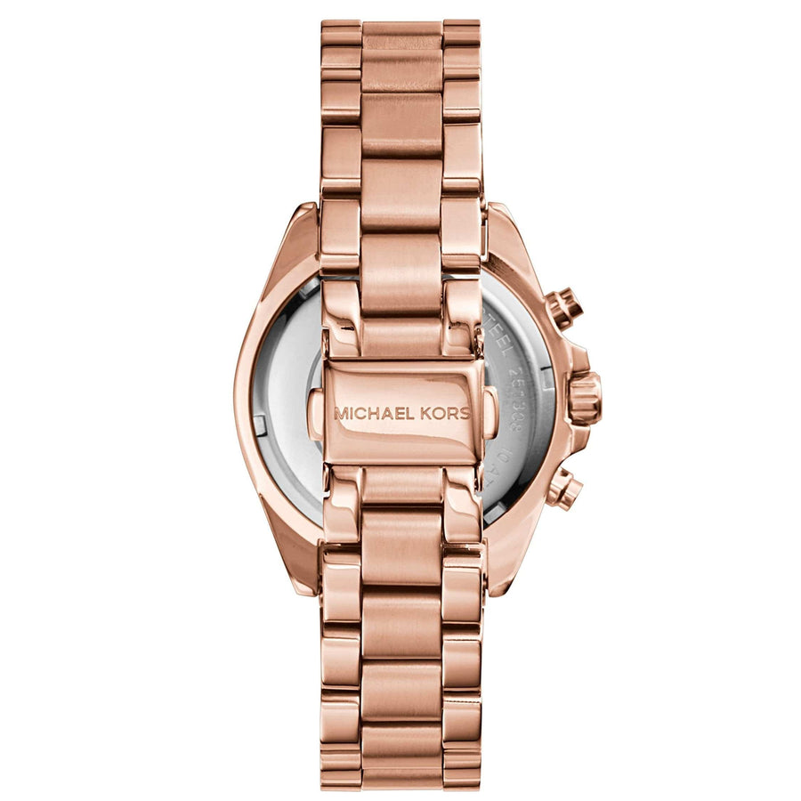 Michael Kors Bradshaw Chronograph Rose Gold Dial Rose Gold Steel Strap Watch for Women - MK5799