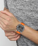 Hugo Boss Energy Chronograph Quartz Black Dial Orange Rubber Strap Watch For Men - 1513970