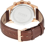 Hugo Boss Navigator Grey Dial Brown Leather Strap Watch for Men - 1513496