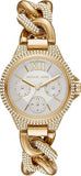 Michael Kors Camille Chronograph Silver Dial Gold Steel Strap Watch for Women - MK6842