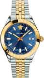 Versace Hellenyium Quartz Blue Dial Two Tone Steel Strap Watch for Men - VEVK00520