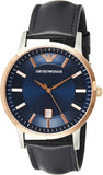 Emporio Armani Renato Analog Blue Dial Blue Leather Strap Watch For Men - AR11188