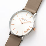 Coach Perry Silver Dial Light Brown Leather Strap Watch for Women - 14503119