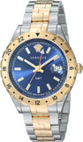 Versace Hellenyium GMT Blue Dial Two Tone Steel Strap Watch for Men - V11060017