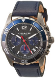 Coach Kent Grey Dial Blue Leather Strap Watch for Men - 14602558