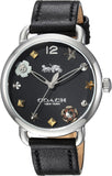 Coach Delancey Black Dial Black Leather Strap Watch for Women - 14502780