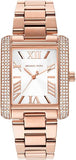 Michael Kors Emery Three-Hand Crystals Silver Dial Rose Gold Steel Strap Watch for Women - MK4644