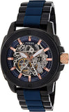 Fossil Modern Machine Automatic Skeleton Blue Dial Two Tone Steel Strap Watch for Men - ME3133