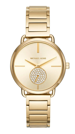 Michael Kors Portia Gold Dial Gold Steel Strap Watch for Women - MK3639