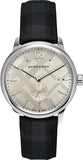 Burberry Classic Round Cream Dial Black Leather Strap Watch for Men - BU10008