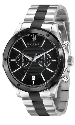 Maserati Circuito Chronograph Black Dial Two Tone Steel Strap Watch For Men - R8873627003