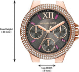 Michael Kors Camille Chronograph Grey Dial Rose Gold Steel Strap Watch For Women - MK6983