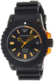 Emporio Armani Sportivo Quartz Black Dial Black Silicone Strap Watch For Men - AR5969