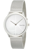 Calvin Klein Minimal Silver Dial Silver Mesh Bracelet Watch for Men - K3M211Y6