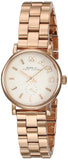 Marc Jacobs Baker White Dial Rose Gold Steel Strap Watch for Women - MBM3248