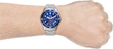 Fossil FB-03 Chronograph Blue Dial Silver Steel Strap Watch for Men - FS5724