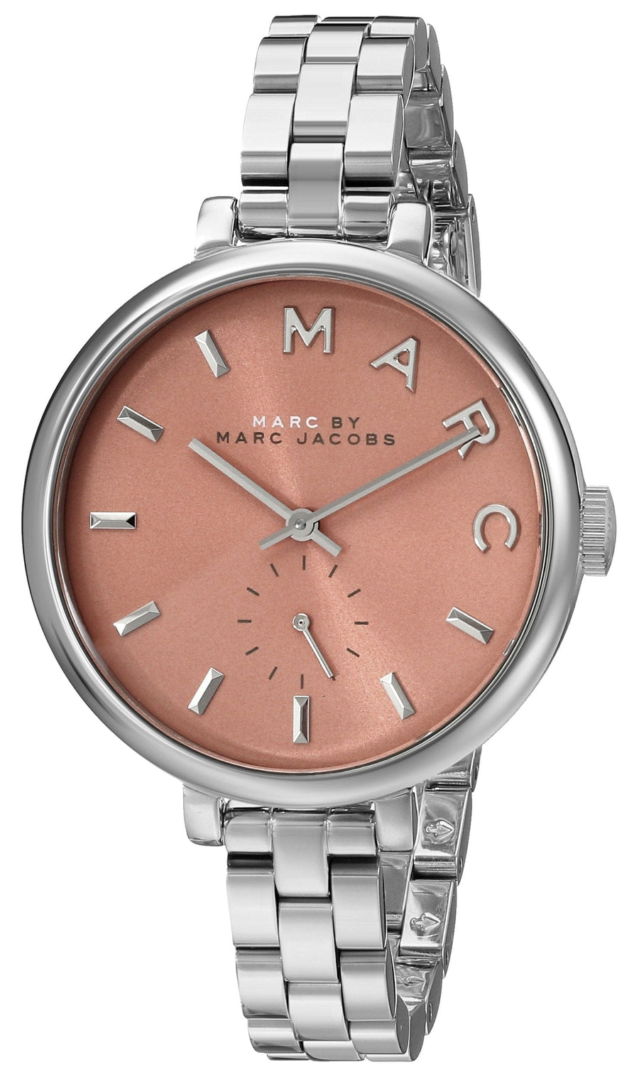 Marc Jacobs Sally Orange Dial Silver Steel Strap Watch for Women - MBM3365