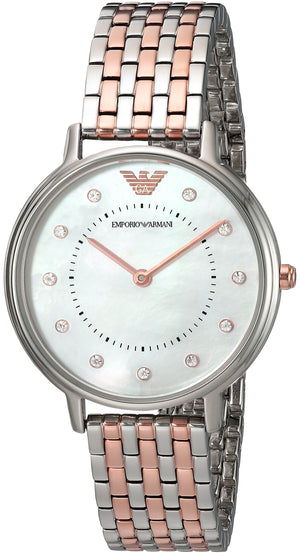 Emporio Armani Mother of Pearl Dial Two Tone Stainless Steel Watch For Women - AR11094