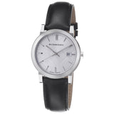 Burberry The City White Dial Black Leather Strap Watch for Men - BU9008