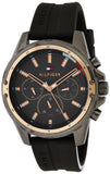 Tommy Hilfiger Mason Black Dial Black Rubber Strap Watch for Men - 1791792