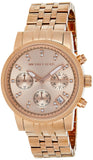 Michael Kors Ritz Chronograph Rose Gold Dial Rose Gold Steel Strap Watch for Women - MK6077