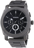 Fossil Machine Chronograph Black Dial Grey Steel Strap Watch for Men - FS4662