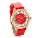 Marc Jacobs Henry Skeleton Red Dial Red Leather Strap Watch for Women - MBM1338