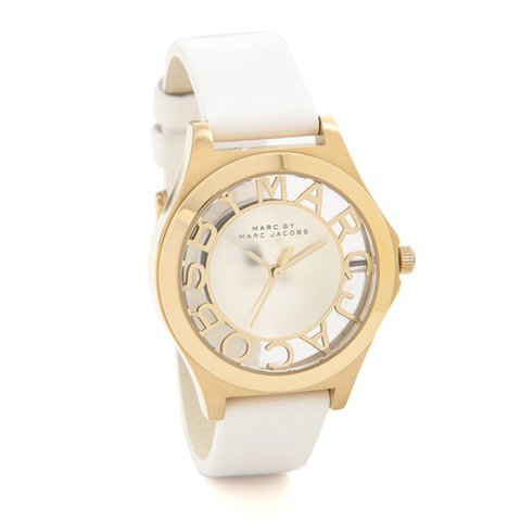 Marc Jacobs Henry Skeleton White Dial White Leather Strap Watch for Women - MBM1339
